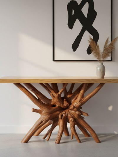 Teak root consoles